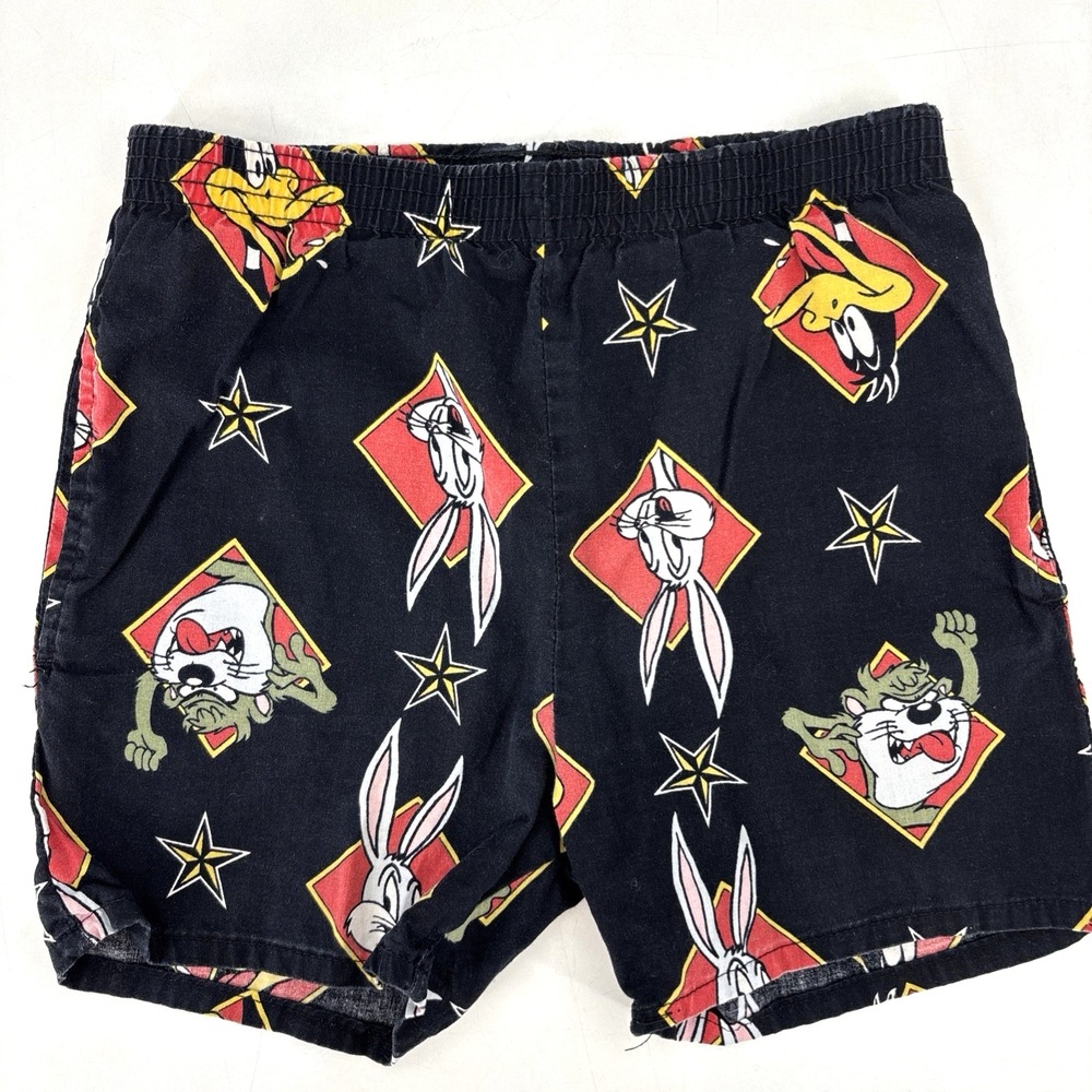 Vintage 90s LOONEY‎ TUNES Shorts Made In USA Kids Size Medium *FLAWS*